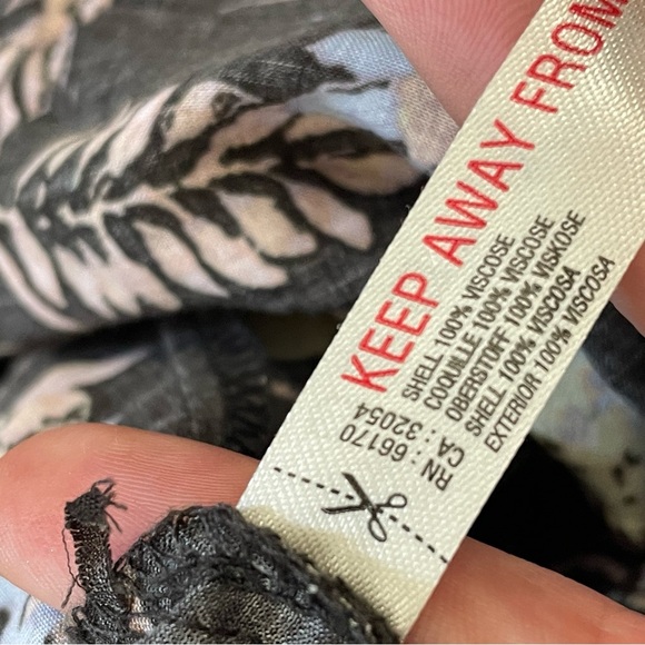 Intimately Free People sz large dark gray w/ floral print strappy smocked maxi - Picture 9 of 10